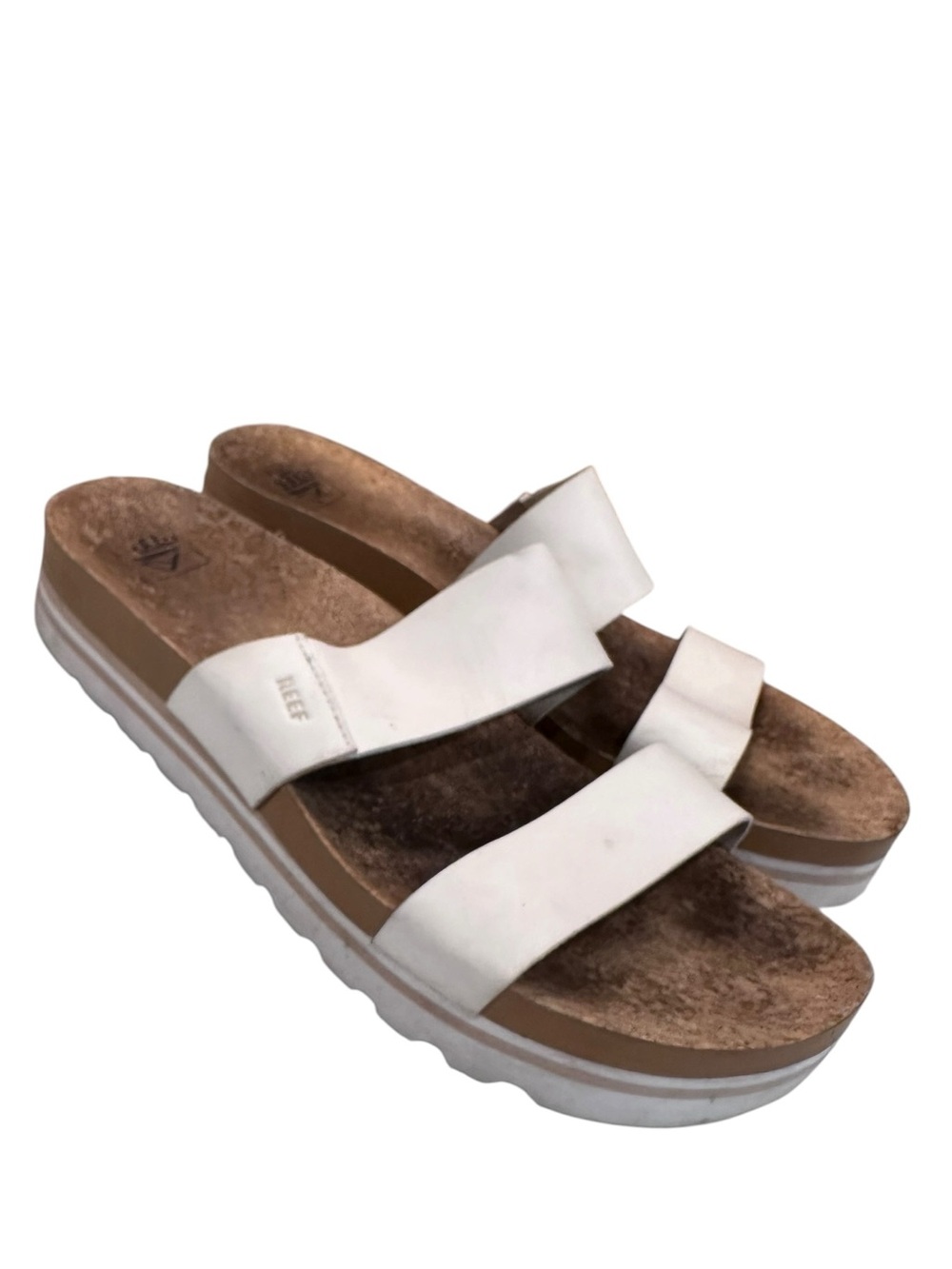 Reef Women's Cushion Vista Hi Sandals White Leather Strappy Size 11